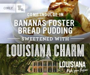 Come indulge in bananas foster bread pudding sweetend with Louisiana charm.